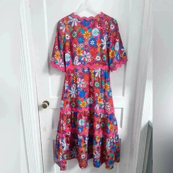Wyse London EF X Wyse Dana Ric Rac Mod Dress - Multi Size 4 $445 70s LIKE NEW - Picture 6 of 6
